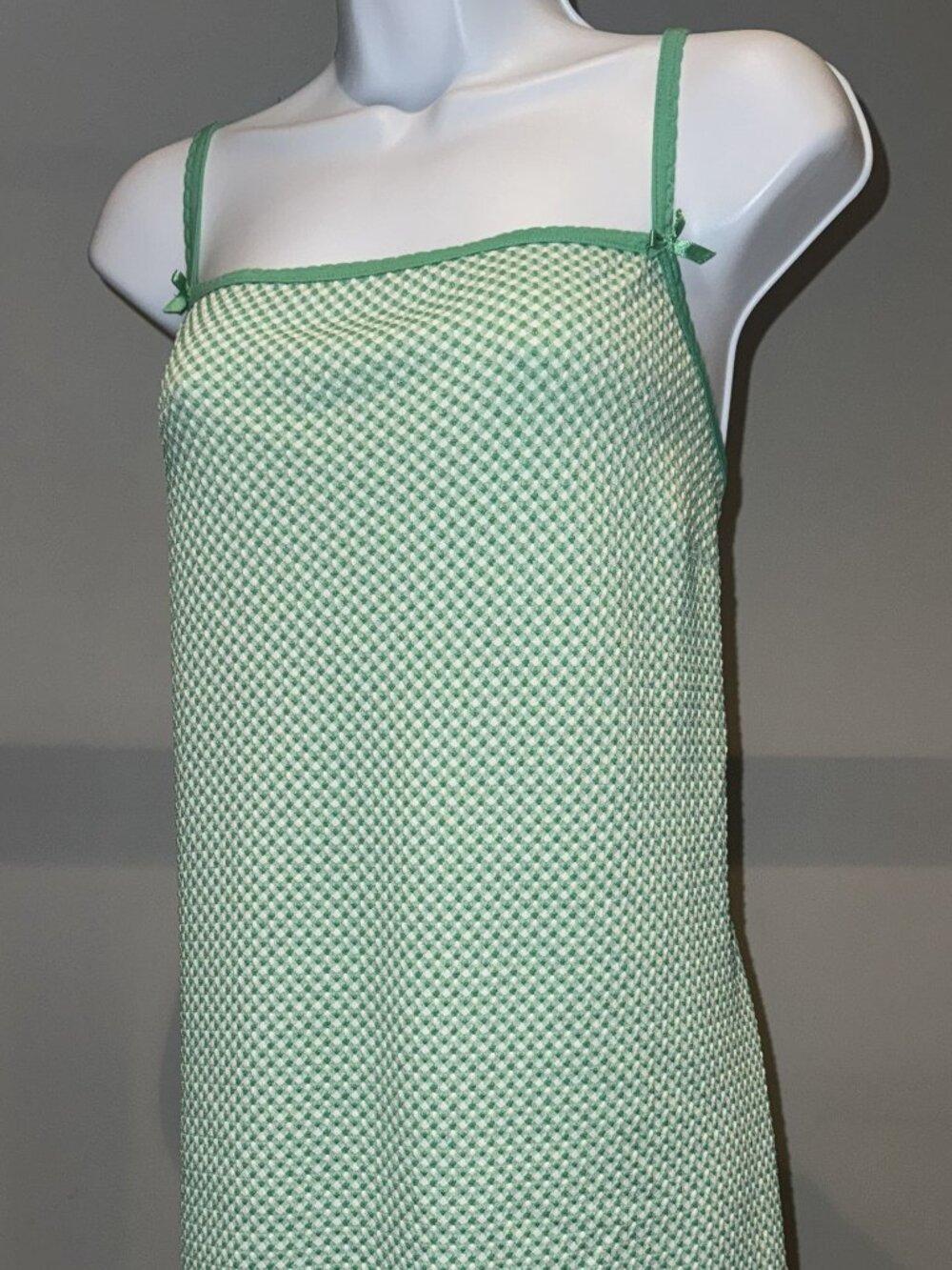 Wild Fable Green Gingham Mini Slip Dress XL Bow Detail Coquette Cottagecore - Picture 3 of 7